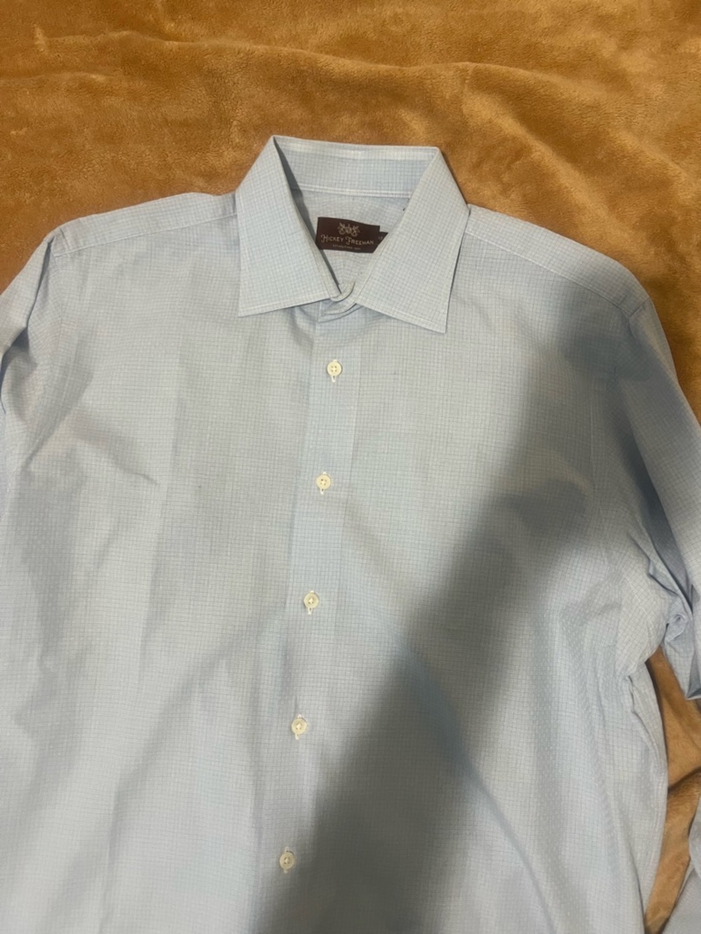 Hickey Freeman Pale Blue Men's Textured Dress Shirt